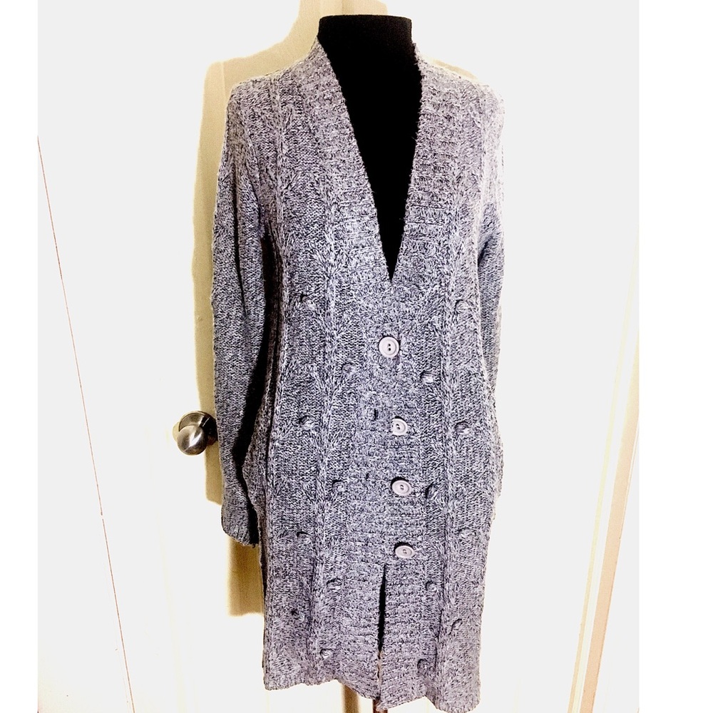 SARAH JOHNSON Cozy long knitted cardigan w pockets